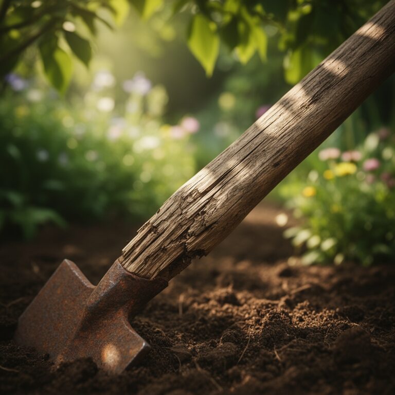 Using a digging bar for removing rocks in garden beds