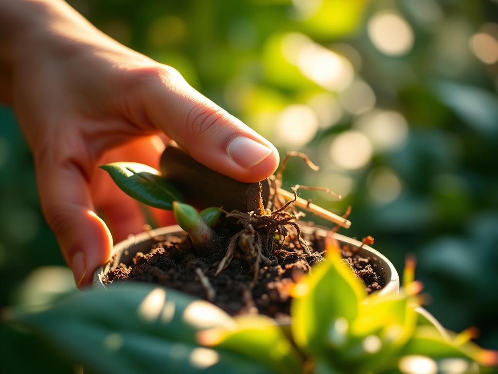 Steps for repotting a calathea