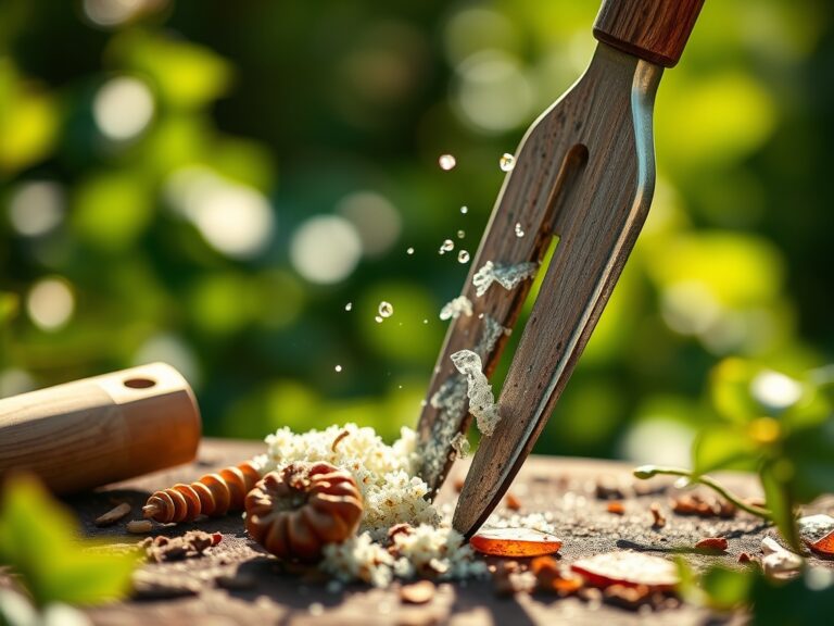 Using a cleaning task for garden tools