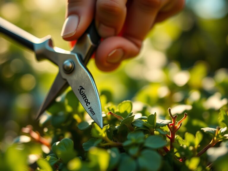 Using a garden pruner for vegetable shaping
