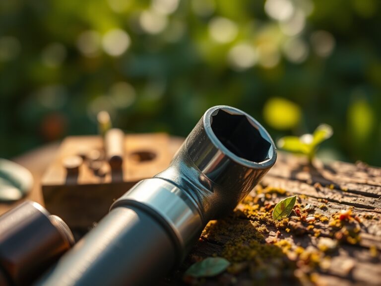Using a socket set for garden machinery repair